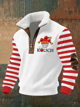 Herren Cologne Carnival Print Stricks toff Reiß verschluss Pelz kragen Hoodie